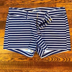 Old navy pixie shorts, navy and white stripes